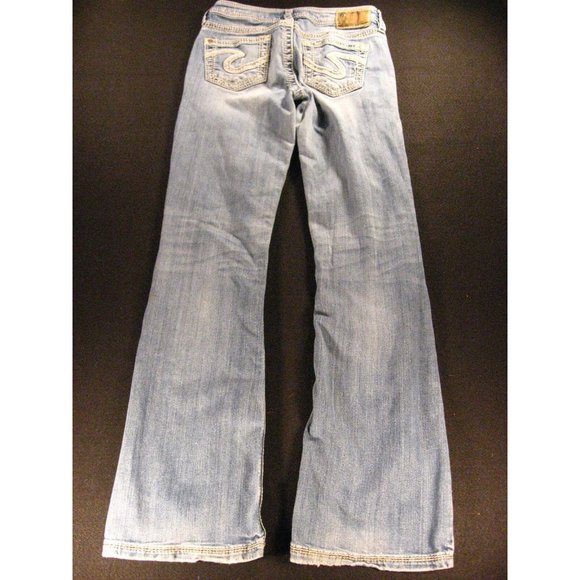 SILVER Lola Womens Jeans 28 x 31 MEASURED Low-Rise TAG 26/33 Blue Denim - Picture 2 of 10